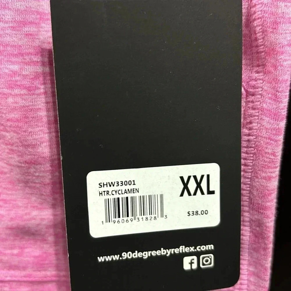 90° By Reflex Athletic shorts,elastic waist,hip pockets,Heathered Cyclamen - Picture 4 of 9